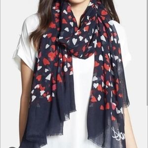 Diane Von Furstenberg Heart Patterned Large Scarf 80" x 40"